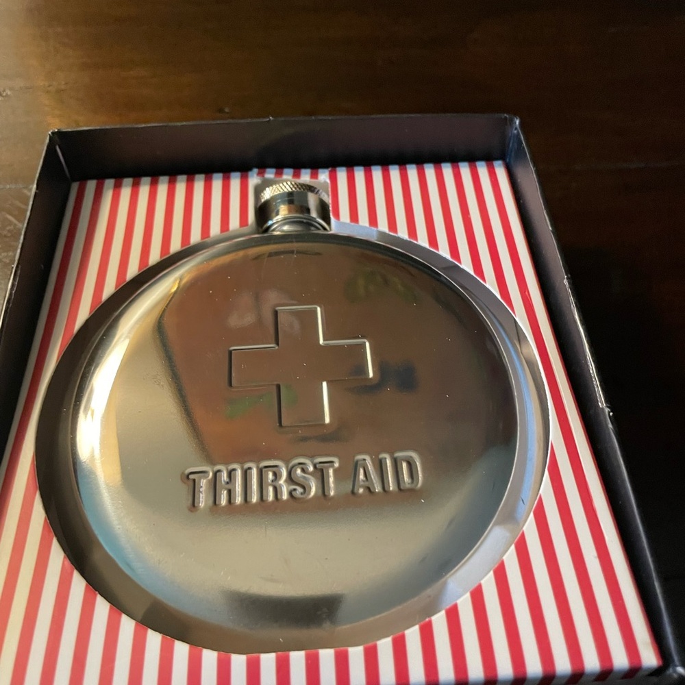 Silver Flask with Cross Design